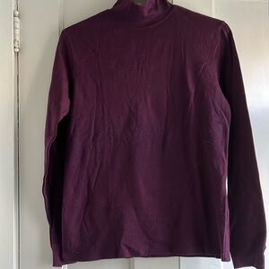 J Crew Mock Neck Cotton Purple Size M